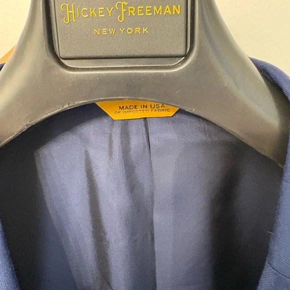Hickey Freeman Navy Blue Suit – Size 44R (Pants 34x28, Extra Hem) - Picture 6 of 7